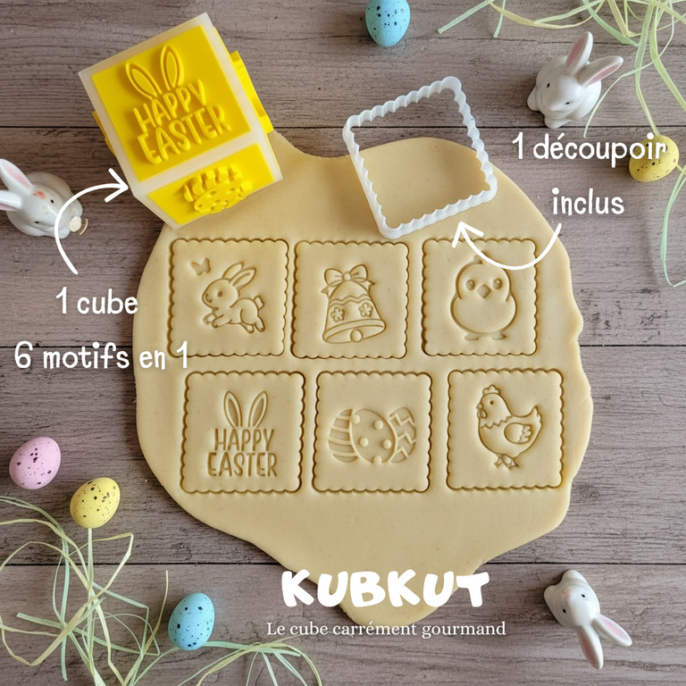 Emporte-pièce cube de Pâques – 6 motifs adorables pour biscuits festifs