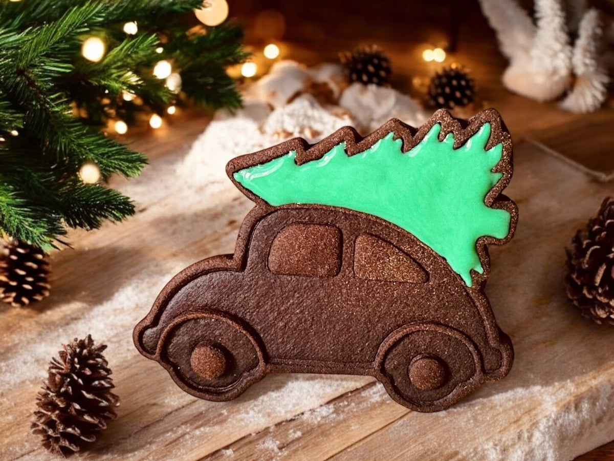 Emporte-pièce de noël voiture sapin