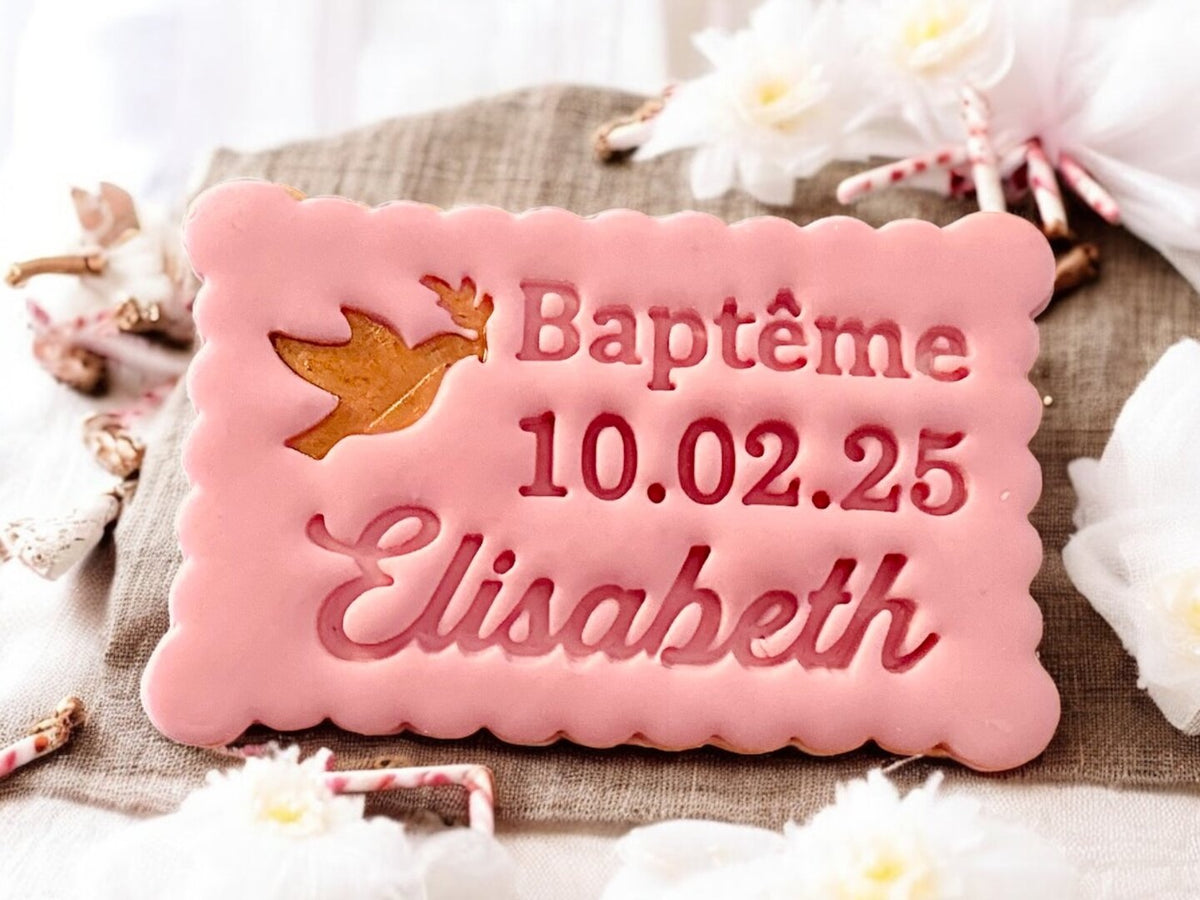 Emporte-pièce baptême personnalisé cadeaux invités biscuits personnalisés