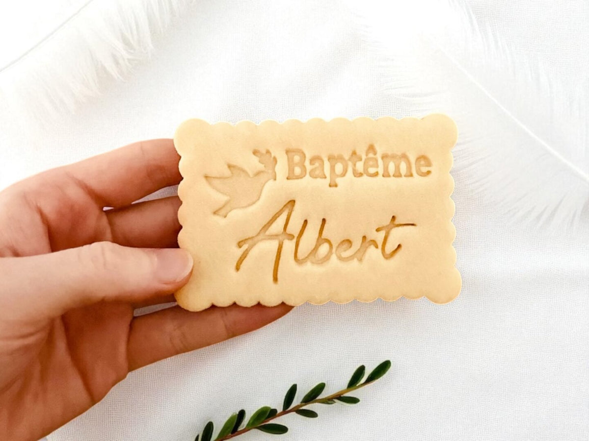 Emporte-pièce baptême personnalisé cadeaux invités biscuits personnalisés
