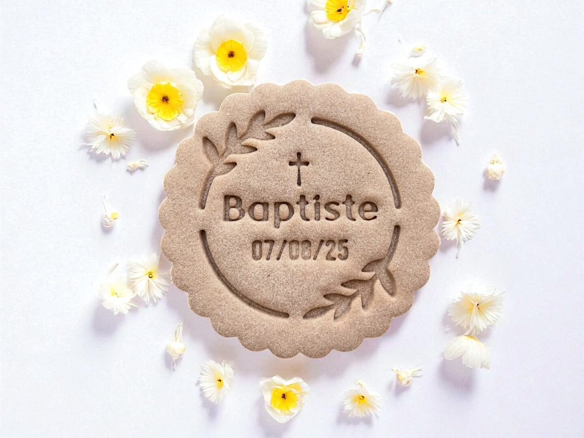 Emporte-pièce baptême personnalisé cadeaux invités biscuits personnalisés