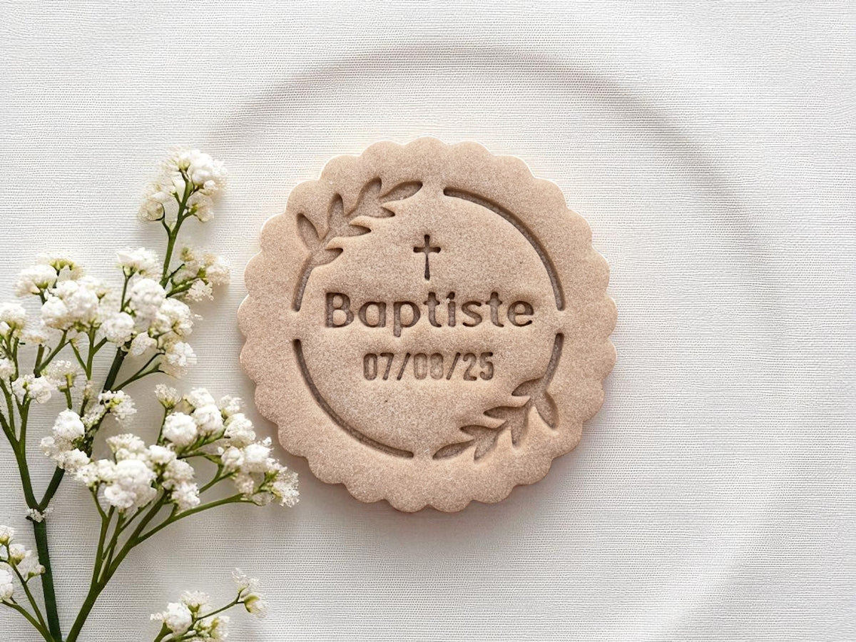 Emporte-pièce baptême personnalisé cadeaux invités biscuits personnalisés