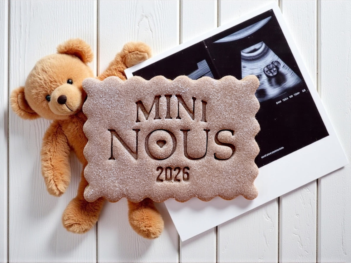 Emporte-pièce Annonce Grossesse Mini nous – Biscuit Petit Beurre Personnalisé