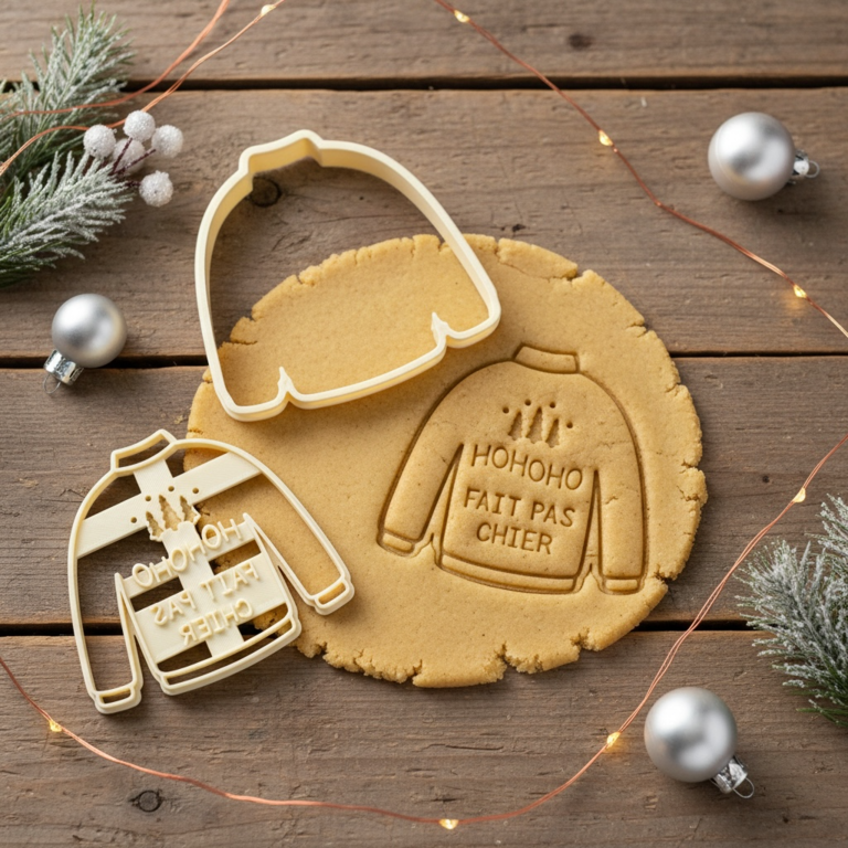 Emporte-pièce Pull de Noël Gourmand "HOHOHO fait pas chier"