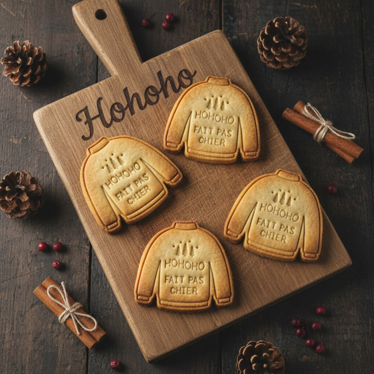 Emporte-pièce Pull de Noël Gourmand "HOHOHO fait pas chier"