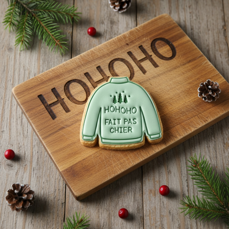 Emporte-pièce Pull de Noël Gourmand "HOHOHO fait pas chier"