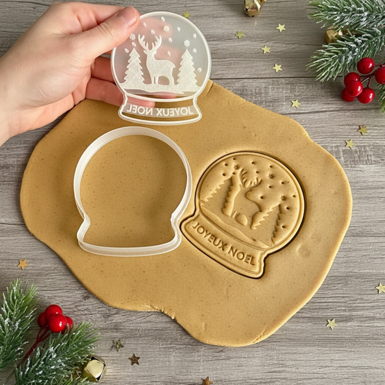 Emporte-pièce Boule à Neige Joyeux Noël – Création Gourmande et Féérique