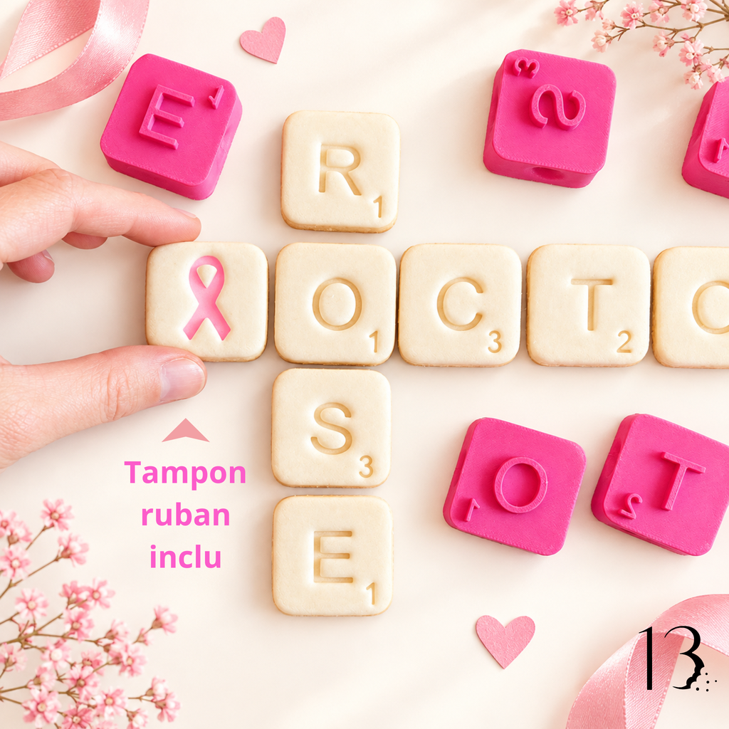Emporte-pièces « Octobre Rose » – Scrabble gourmand
