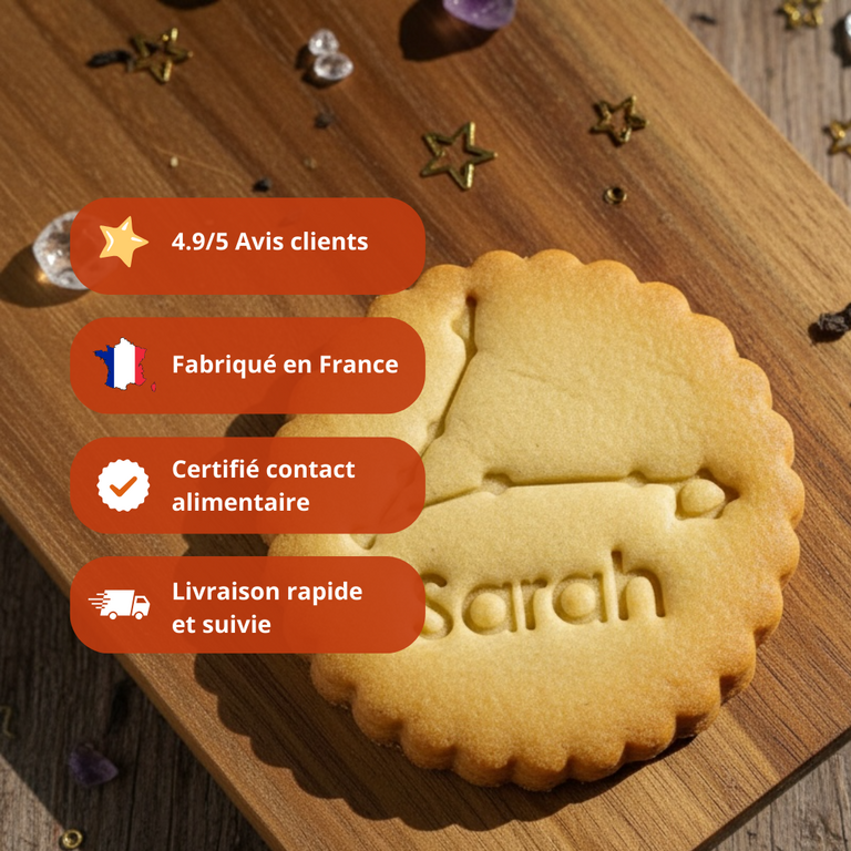 Emporte-pièce Constellation Poissons – Biscuits personnalisés avec prénom et cœurs astrologiques