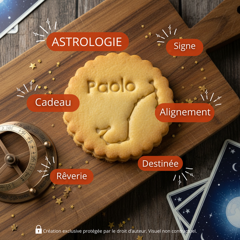 Emporte-pièce Constellation Taureau – Biscuits personnalisés avec prénom et cœurs