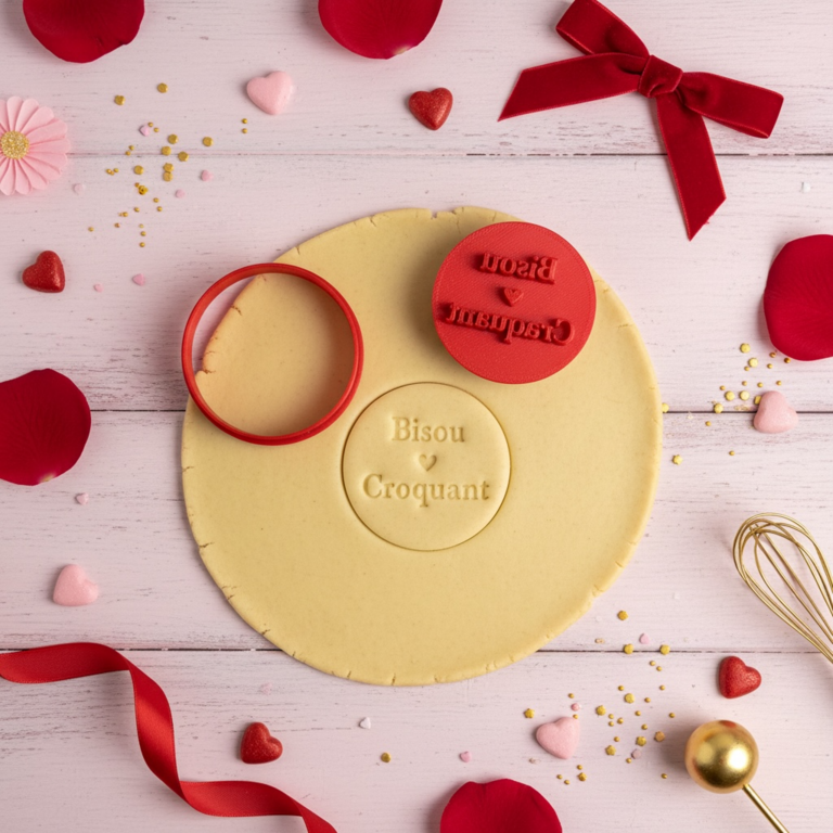 Emporte-pièce Saint-Valentin Bisou Croquant – biscuits romantiques faits maison