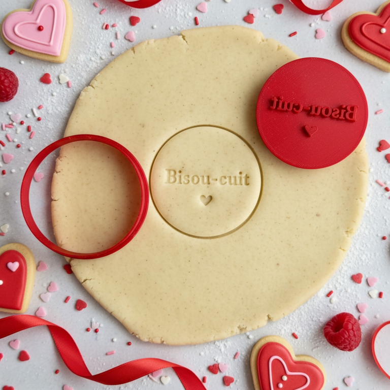 Emporte-pièce saint valentin Rond – Bisou-Cuit