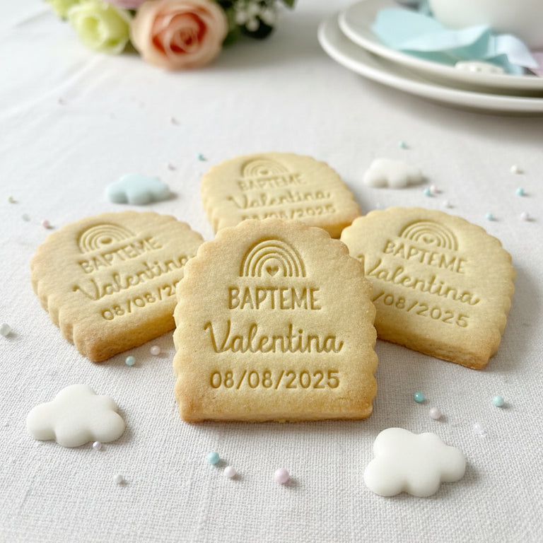 Emporte-pièce baptême personnalisé cadeaux invités biscuits personnalisés