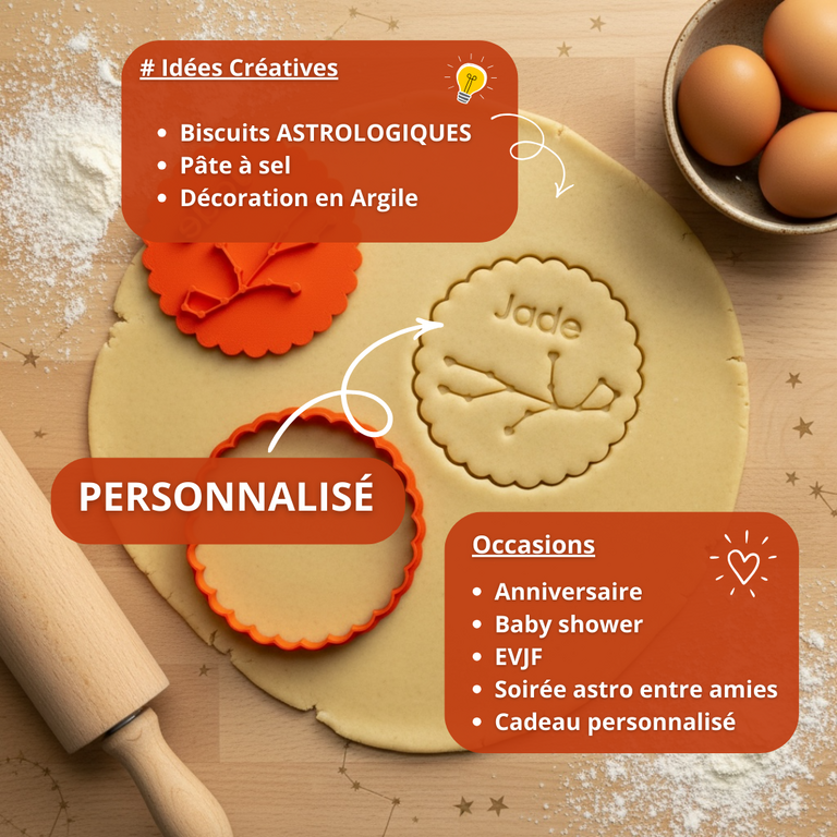 Emporte-pièce Vierge Personnalisé Prénom | Constellation Zodiac pour Biscuits & Cadeaux Astrologiques
